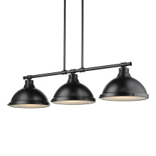 Golden 3602-3LP BLK-BLK - Yep by Golden Lighting Duncan 3-light Island Light in Matte Black
